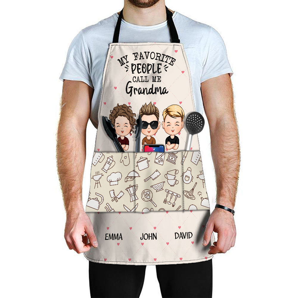 My Favorite People Call Me Grandma/ Mommy - Personalized Apron