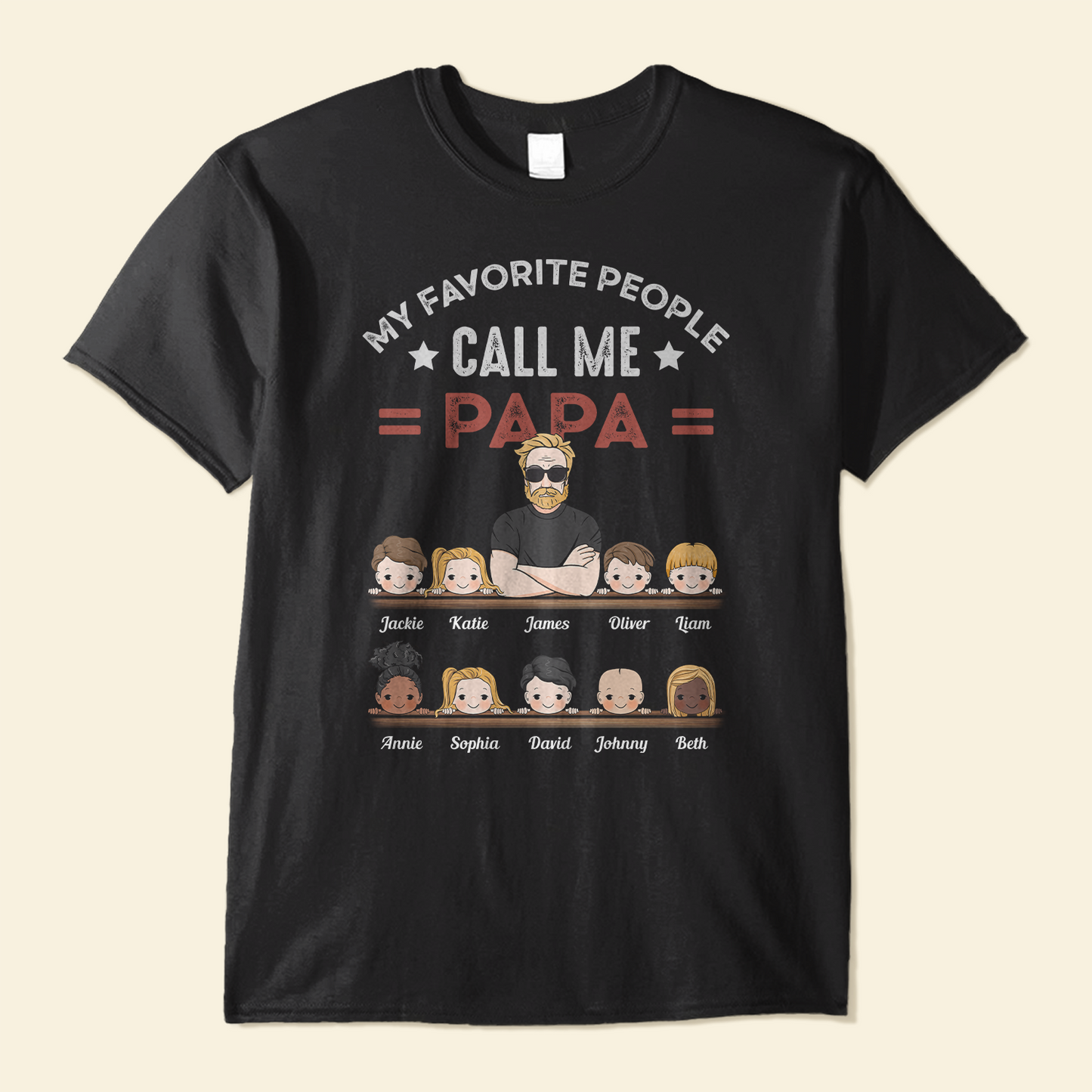 My Favorite People Call Me Papa Grandpa - Personalized Shirt Classic Tee / Forest Green / L