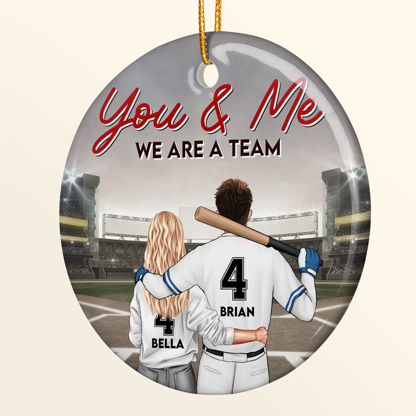 We Are A Team Baseball Version - Personalized Ceramic Ornament