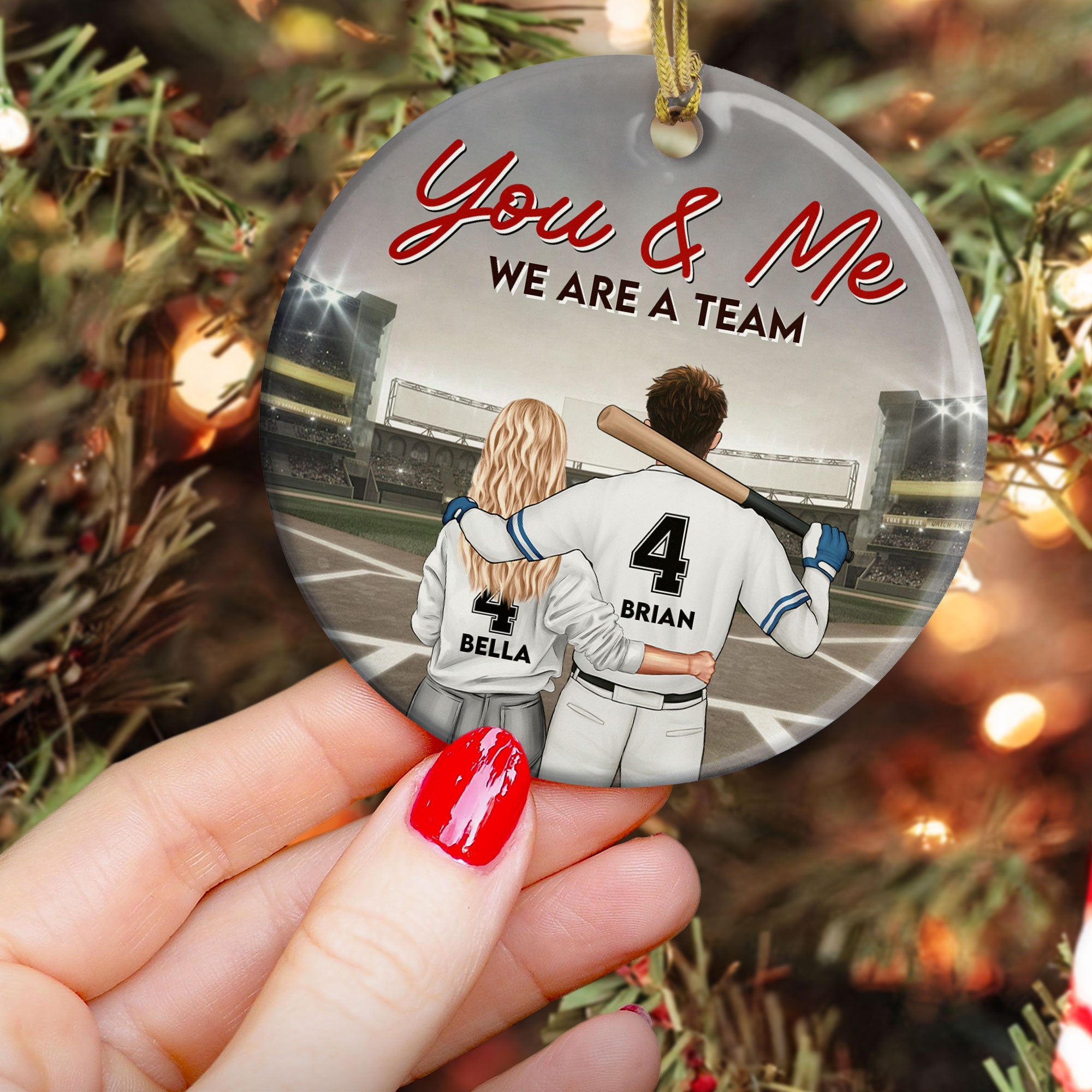 We Are A Team Baseball Version - Personalized Ceramic Ornament