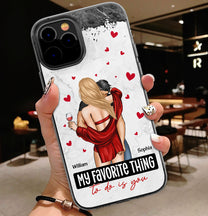 My Favorite Thing To Do Is You Couples - Personalized Clear Phone Case