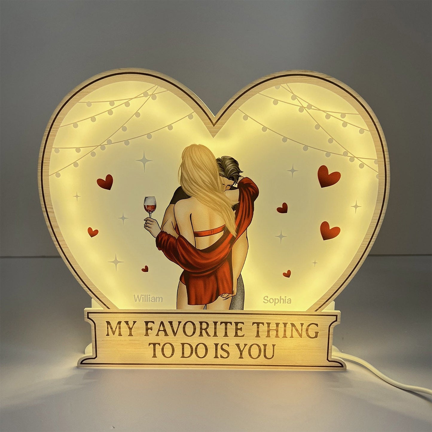 My Favorite Thing To Do Is You Valentines Romantic Couples - Personalized Light Box