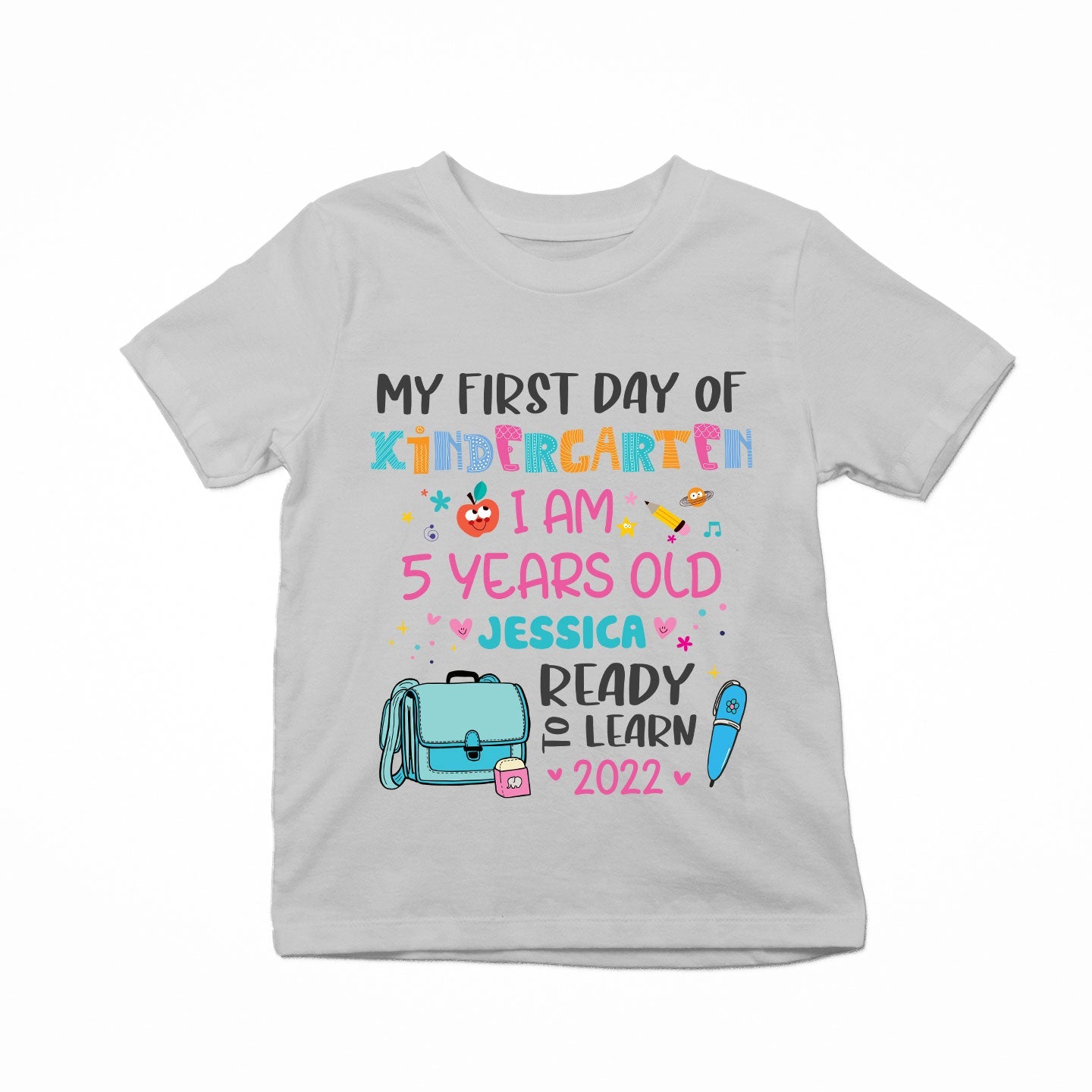 My First Day Of Kindergarten, 1st Grade, 2nd Grade - Personalized Shirt - Back To School Gift For Kids, Daughter, Niece, Grandkid