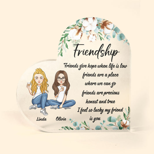 My Friend Is You - Personalized Heart Shaped Acrylic Plaque