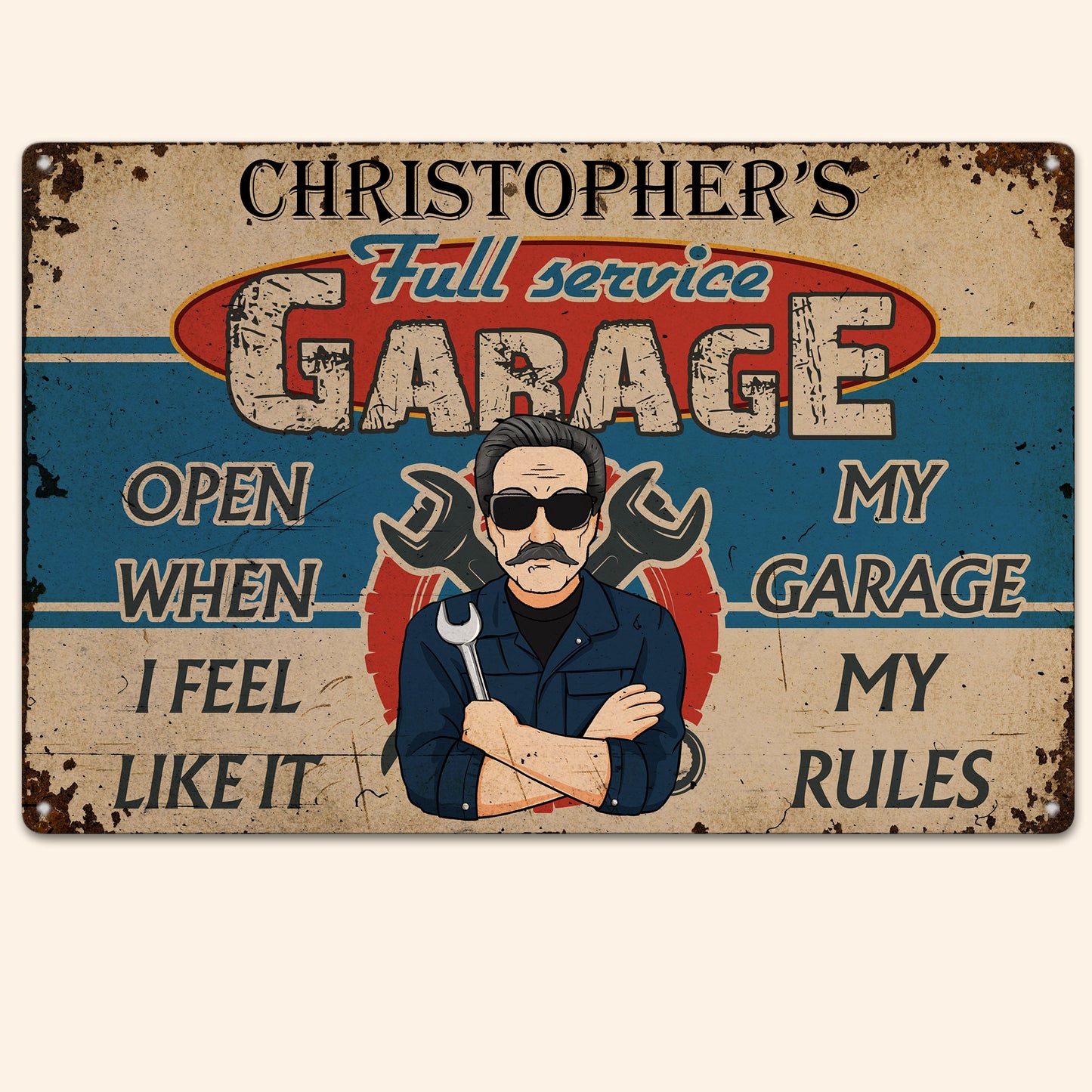 My Garage My Rules  - Personalized Metal Sign