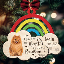 My Heart Is At The Rainbow Bridge - Personalized Wooden Photo Ornament