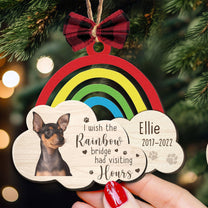 My Heart Is At The Rainbow Bridge - Personalized Wooden Photo Ornament