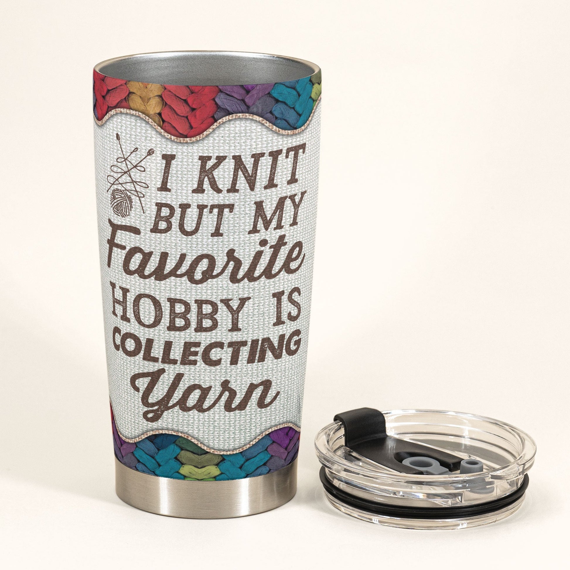 My Hobby Is Collecting Yarn - Personalized Tumbler - Birthday, Mother Days Gift For Knitter, Crocheter, Yarn Collector, Yarn Hoarder, Knitting Mother, Grandma - Knitting Girl