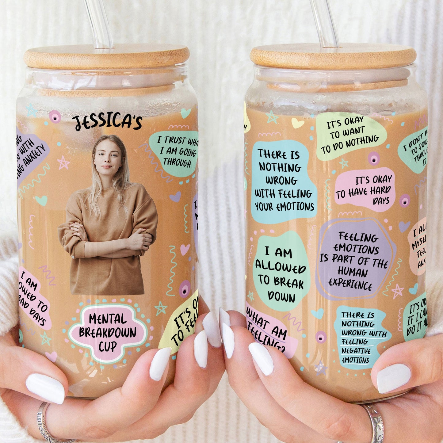 My Mental Breakdown Cup - Personalized Photo Clear Glass Cup