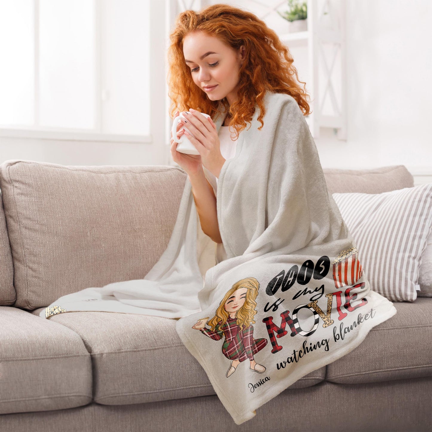 My Movie Watching Blanket - Personalized Blanket - Christmas, New Year Gift For Her, Girl, Woman