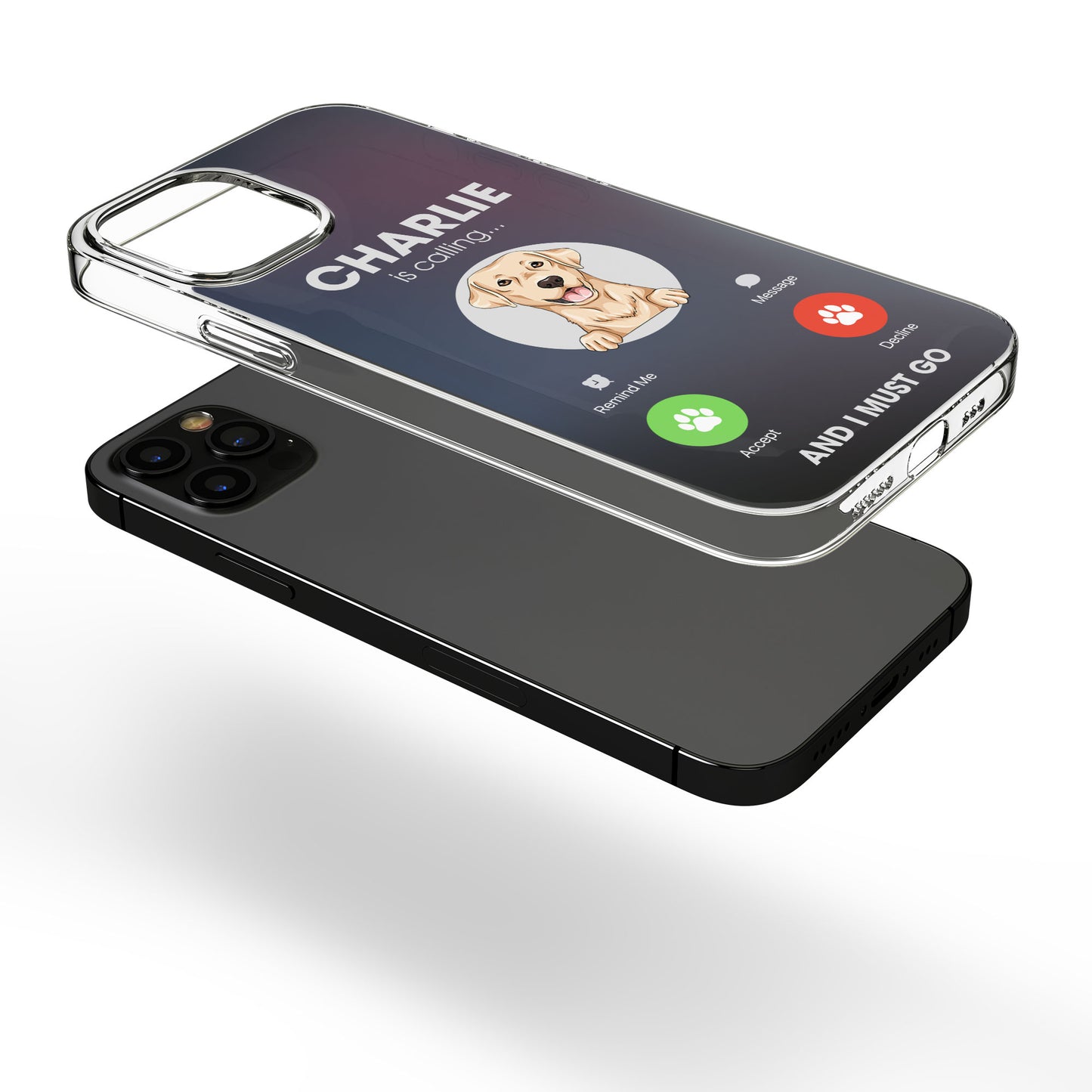 My Pet Is Calling And I Must Go - Personalized Clear Phone Case