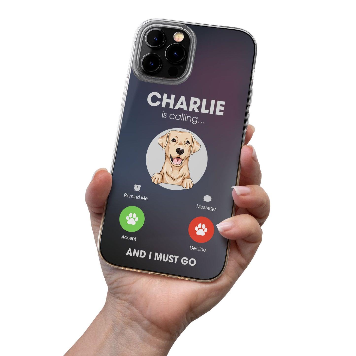 My Pet Is Calling And I Must Go - Personalized Clear Phone Case