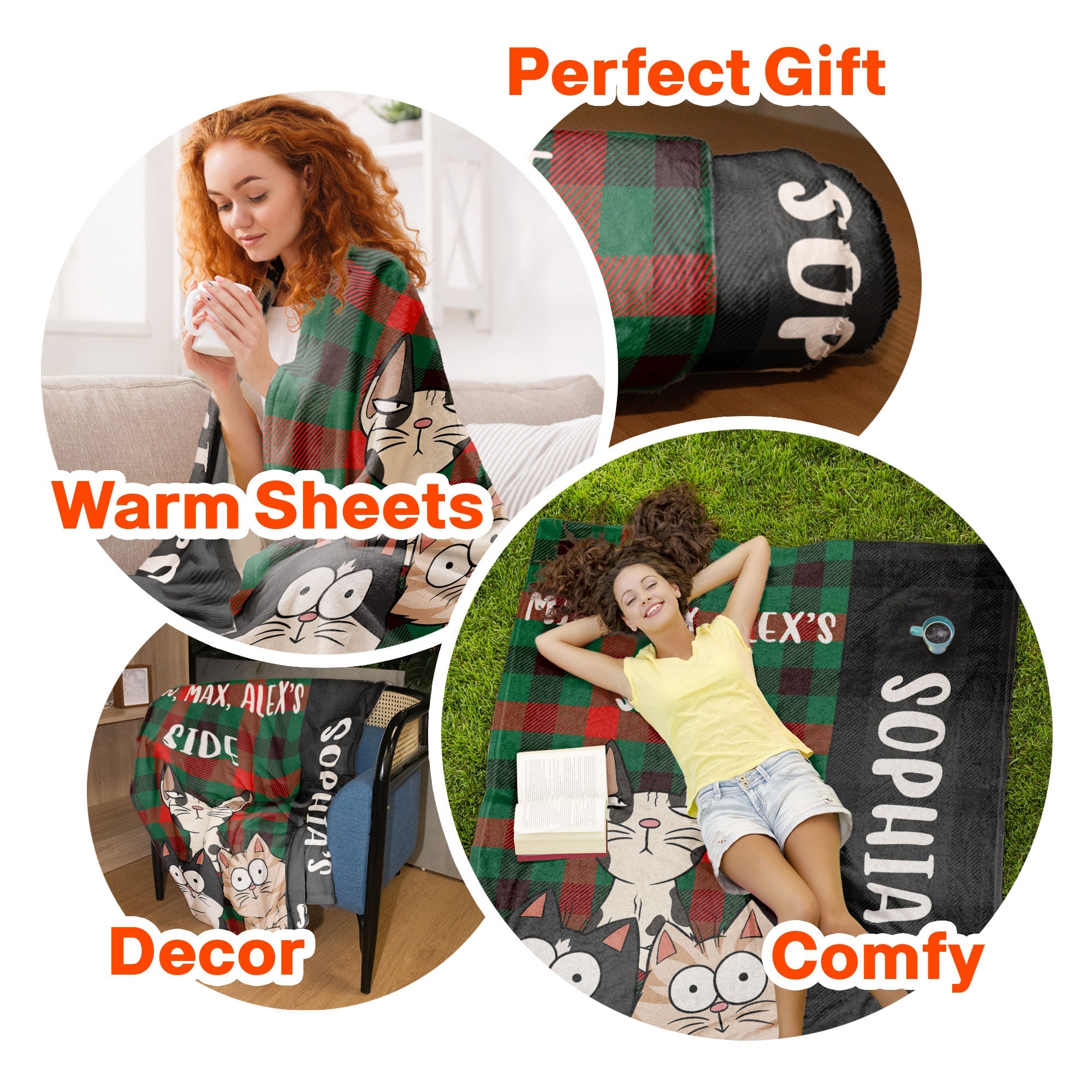 My Side My Cats‘ Side - Personalized Blanket