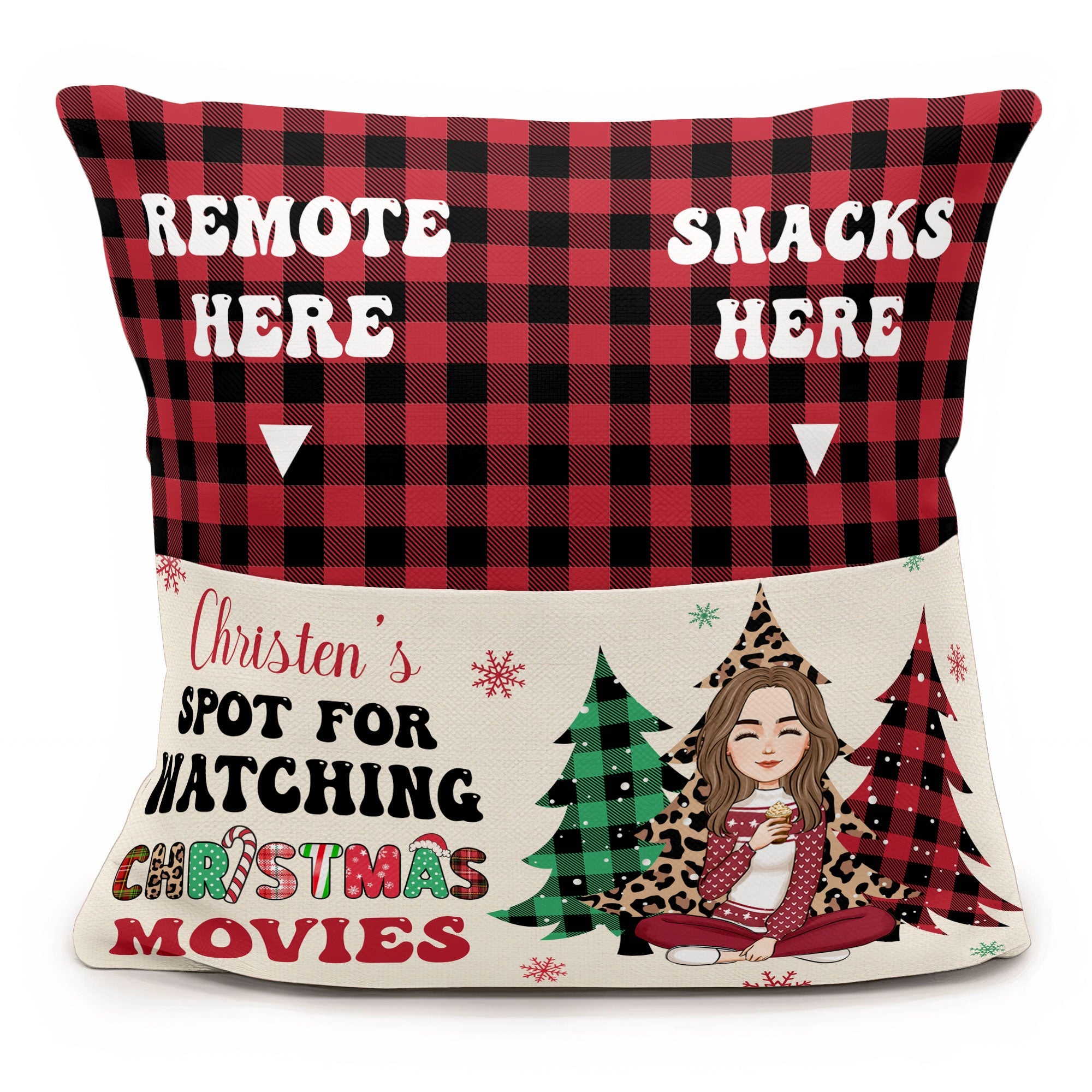 My Spot For Watching Christmas Movies  - Personalized Pocket Pillow (Insert Included)