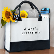 My Travel Essentials - Personalized Canvas Tote Bag