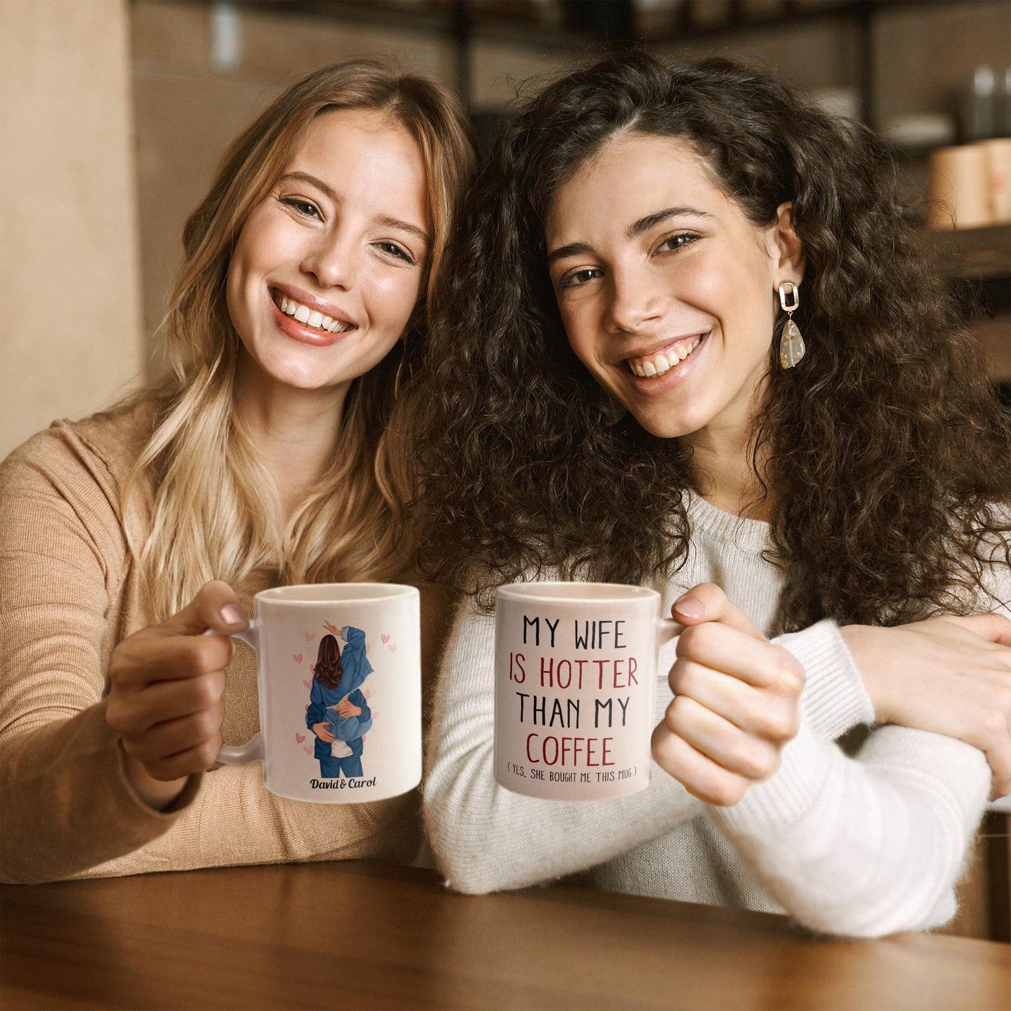My Wife Is Hotter Than My Coffee - Personalized Mug - Valentine's Day, Christmas Gift For Husband, Boyfriend
