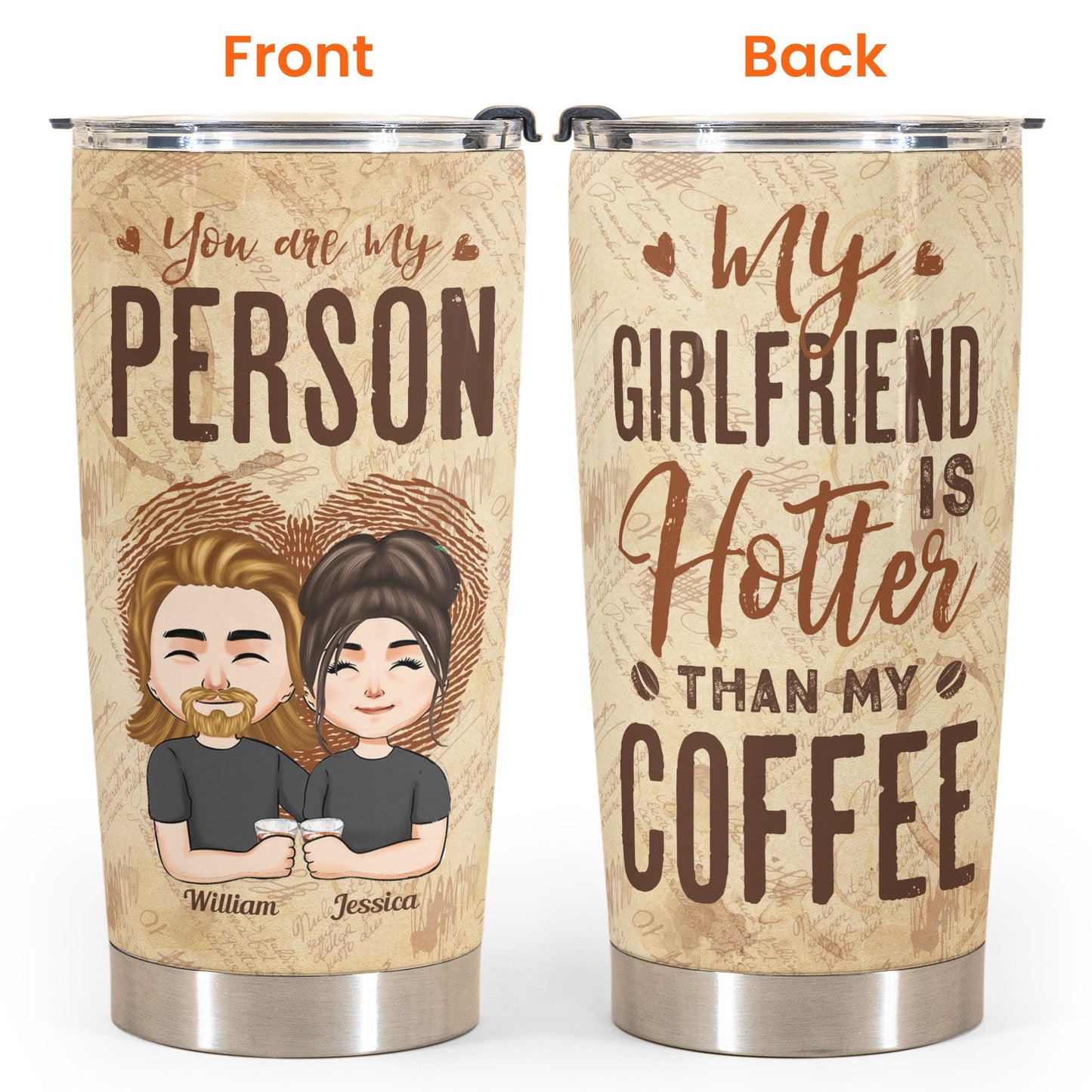 My Wife Is Hotter Than My Coffee - Personalized Tumbler Cup - Anniversary, Birthday Gift For Couple, Wife, Girlfriend