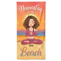 Namast'ay At The Beach - Personalized Beach Towel