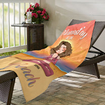 Namast'ay At The Beach - Personalized Beach Towel