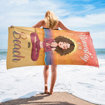 Namast'ay At The Beach - Personalized Beach Towel