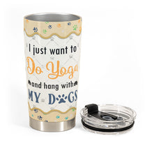 Namaste Home With My Dog - Personalized Tumbler Cup - Gift For Yoga Lover - Yoga Girl Illustration