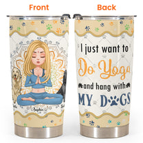 Namaste Home With My Dog - Personalized Tumbler Cup - Gift For Yoga Lover - Yoga Girl Illustration
