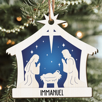 Name Of Jesus Nativity Scene - Personalized Wooden Ornament