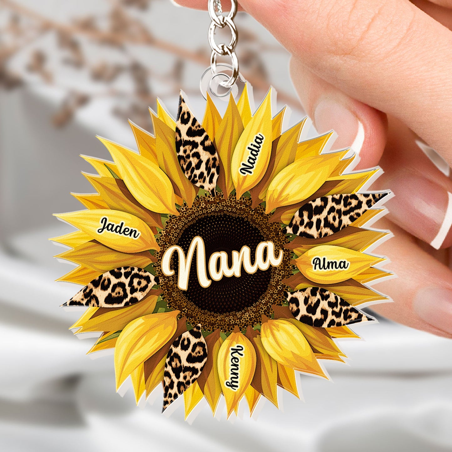 Nana Sunflower - Personalized Acrylic Keychain