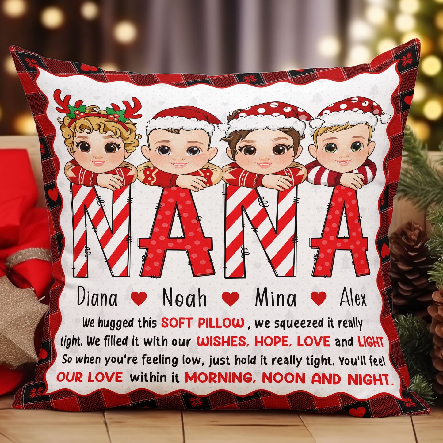 Nana We Hugged This Soft Pillow - Personalized Pillow (Insert Included)