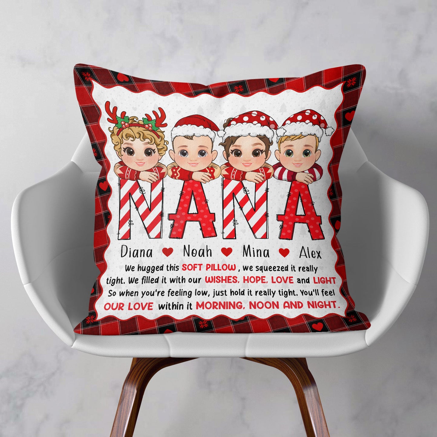 Nana We Hugged This Soft Pillow - Personalized Pillow (Insert Included)