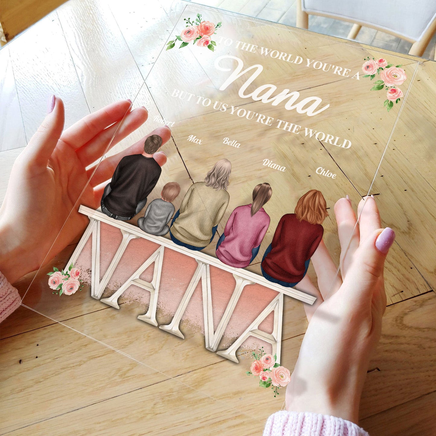 Nana, You Are The World - Personalized Acrylic Plaque - Mother's Day, Loving Gift For Mom, Grandma, Nana, Mother