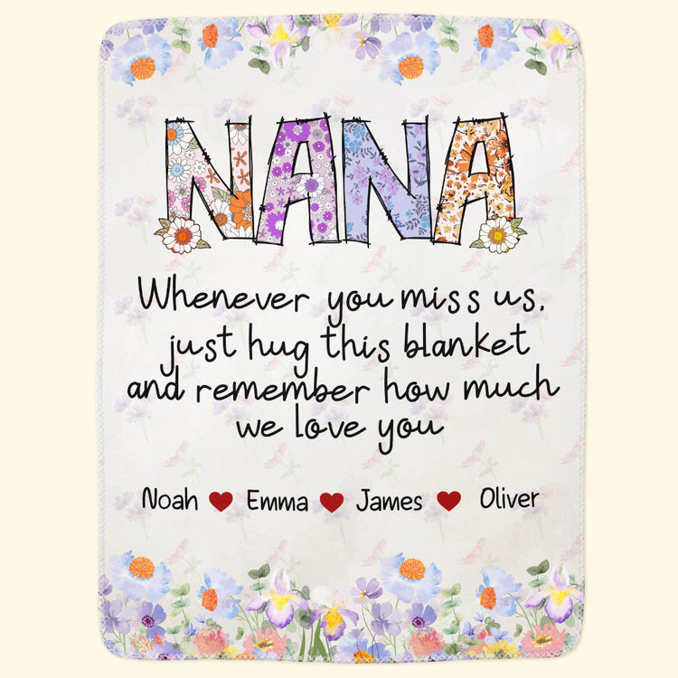 Nana, Whenever You Miss Us - Personalized Blanket