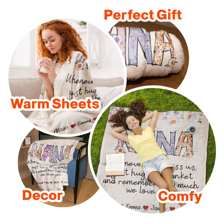 Nana, Whenever You Miss Us - Personalized Blanket