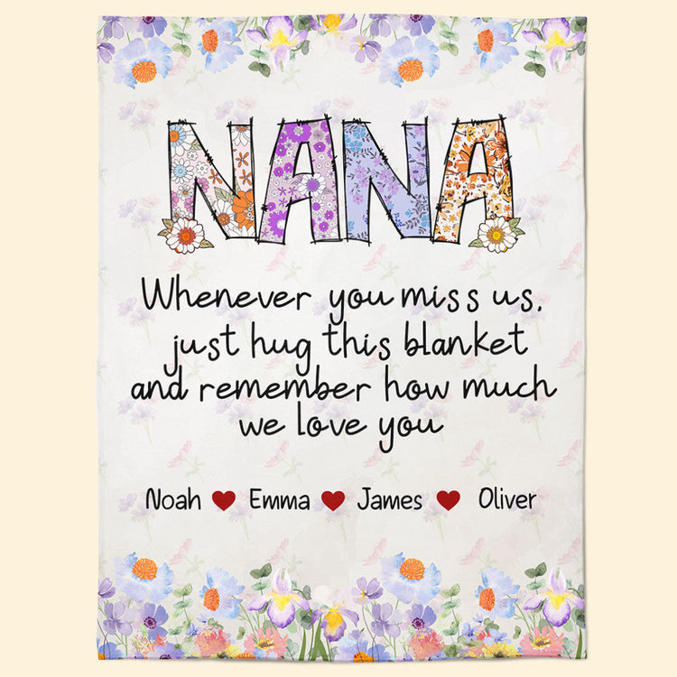 Nana, Whenever You Miss Us - Personalized Blanket