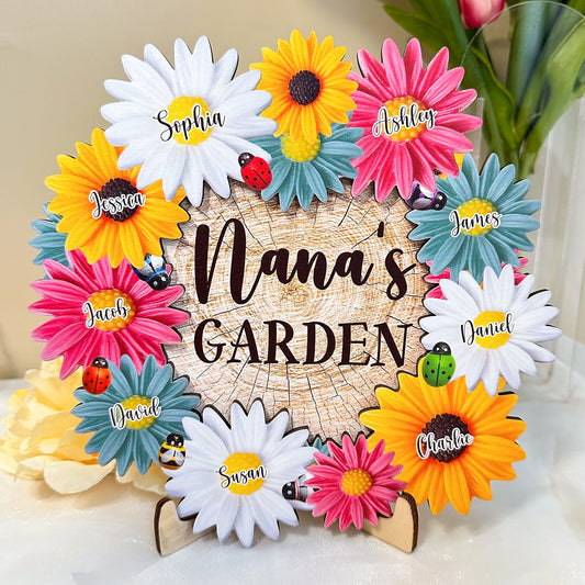 Nana's Garden - Personalized Wooden Plaque