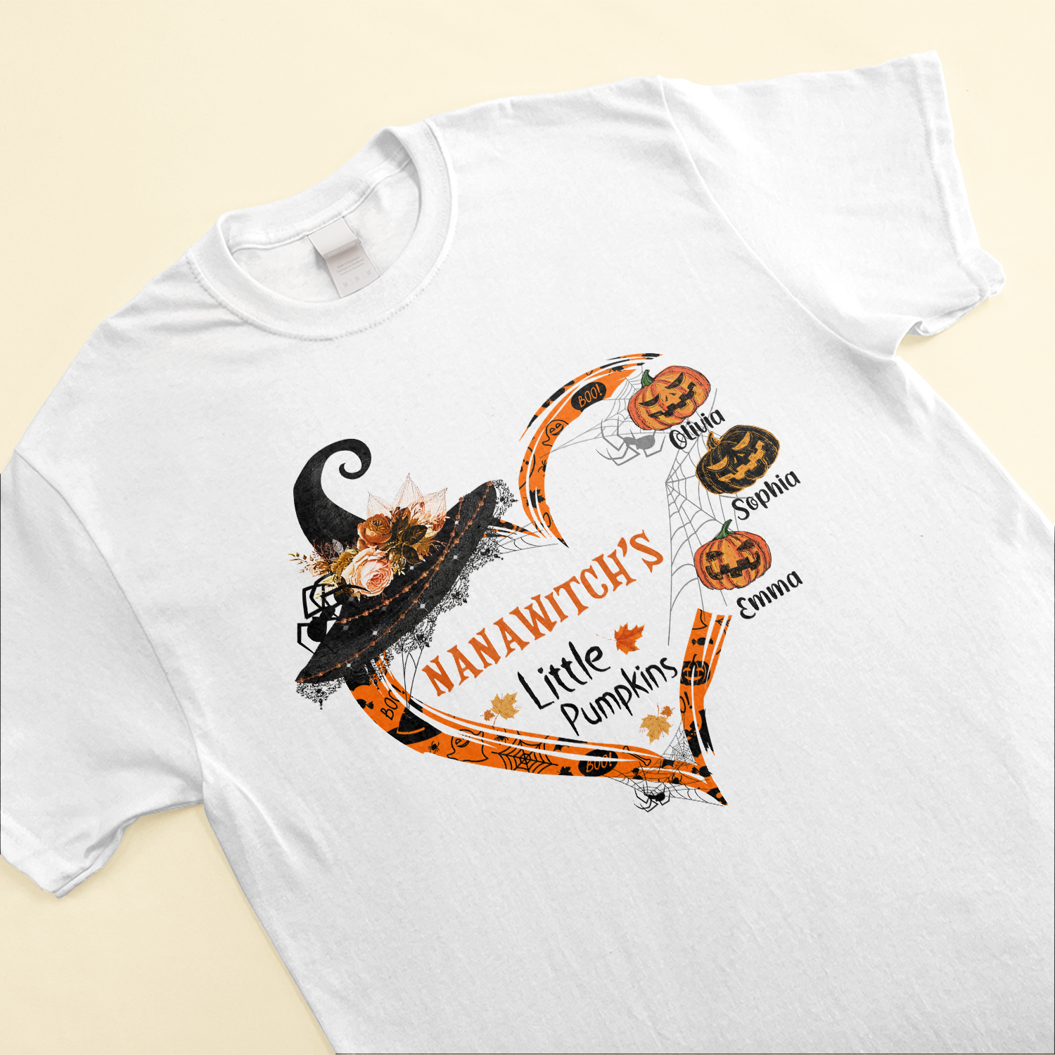 Nanawitch's Little Pumpkins - Personalized Shirt - Halloween Gift For Grandmother