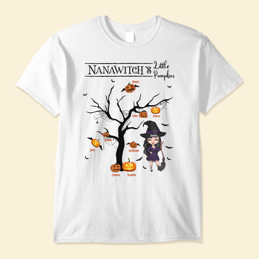 Nanawitch's little pumpkins - Personalized Shirt - Halloween Gift For Grandmother - Chibi Witch