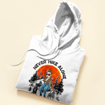 Never Hike Alone - Personalized Shirt - Gift For Dog & Hiking Lover, Nature Love - Hiking With Dogs