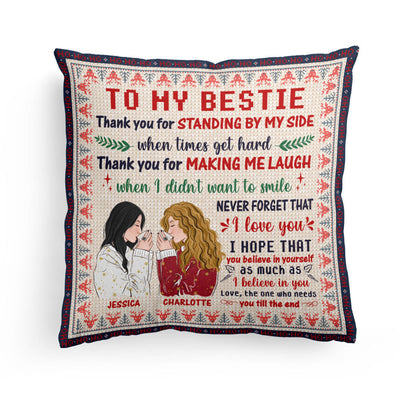 Never Forget I Love You Bestie - Personalized Pillow (Insert Included) (Insert Included) - Christmas Gift For Best Friend