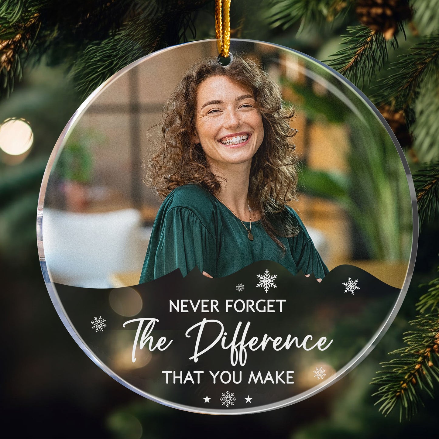 Never Forget The Difference That You Make - Personalized Acrylic Photo Ornament