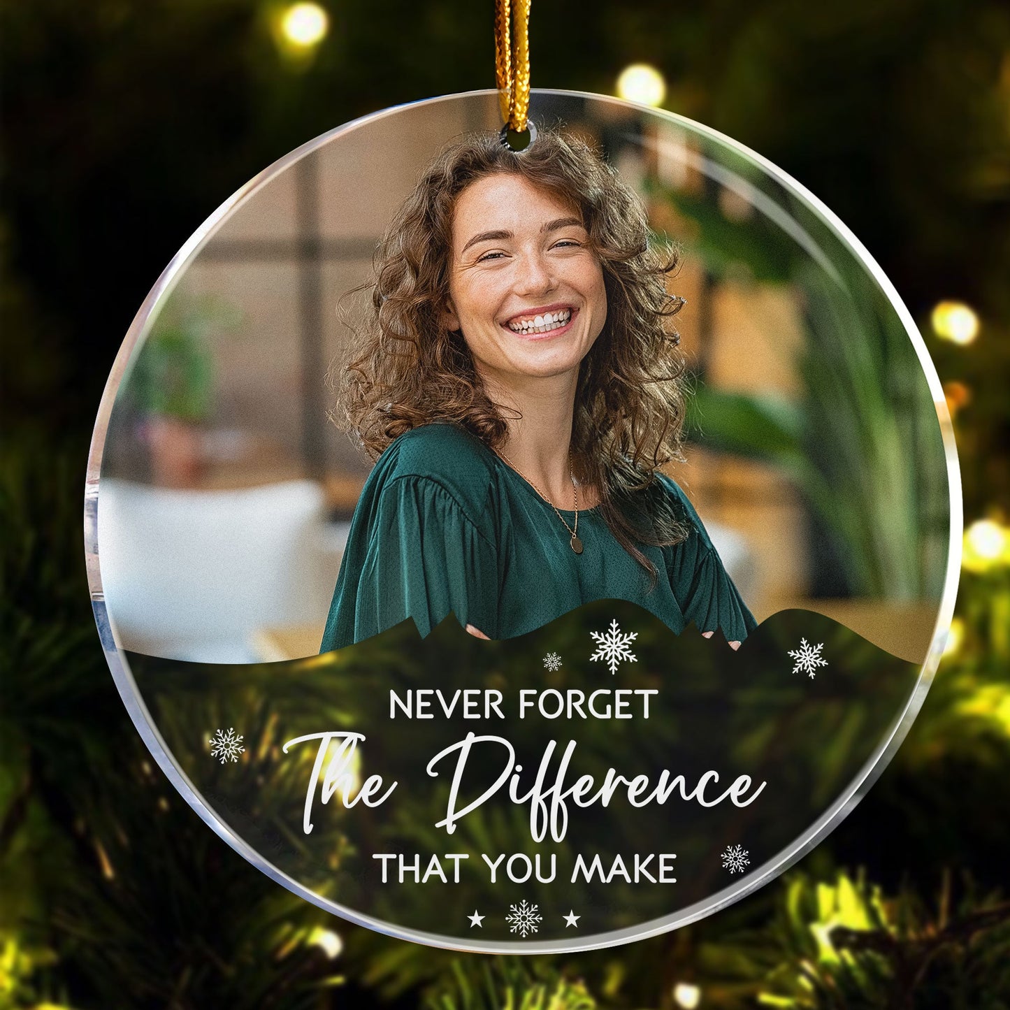 Never Forget The Difference That You Make - Personalized Acrylic Photo Ornament