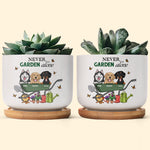 Never Garden Alone - Personalized Ceramic Plant Pot