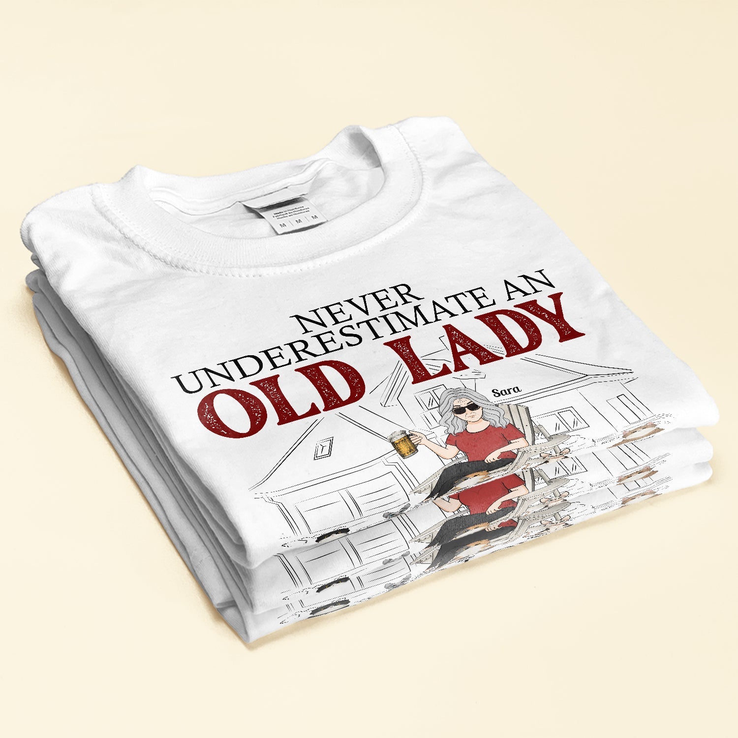 Never Underestimate An Old Lady Who Loves Cats - Personalized Shirt - Birthday, Mother's Day Gift For Cat Mom, Cat Mother, Cat Lover