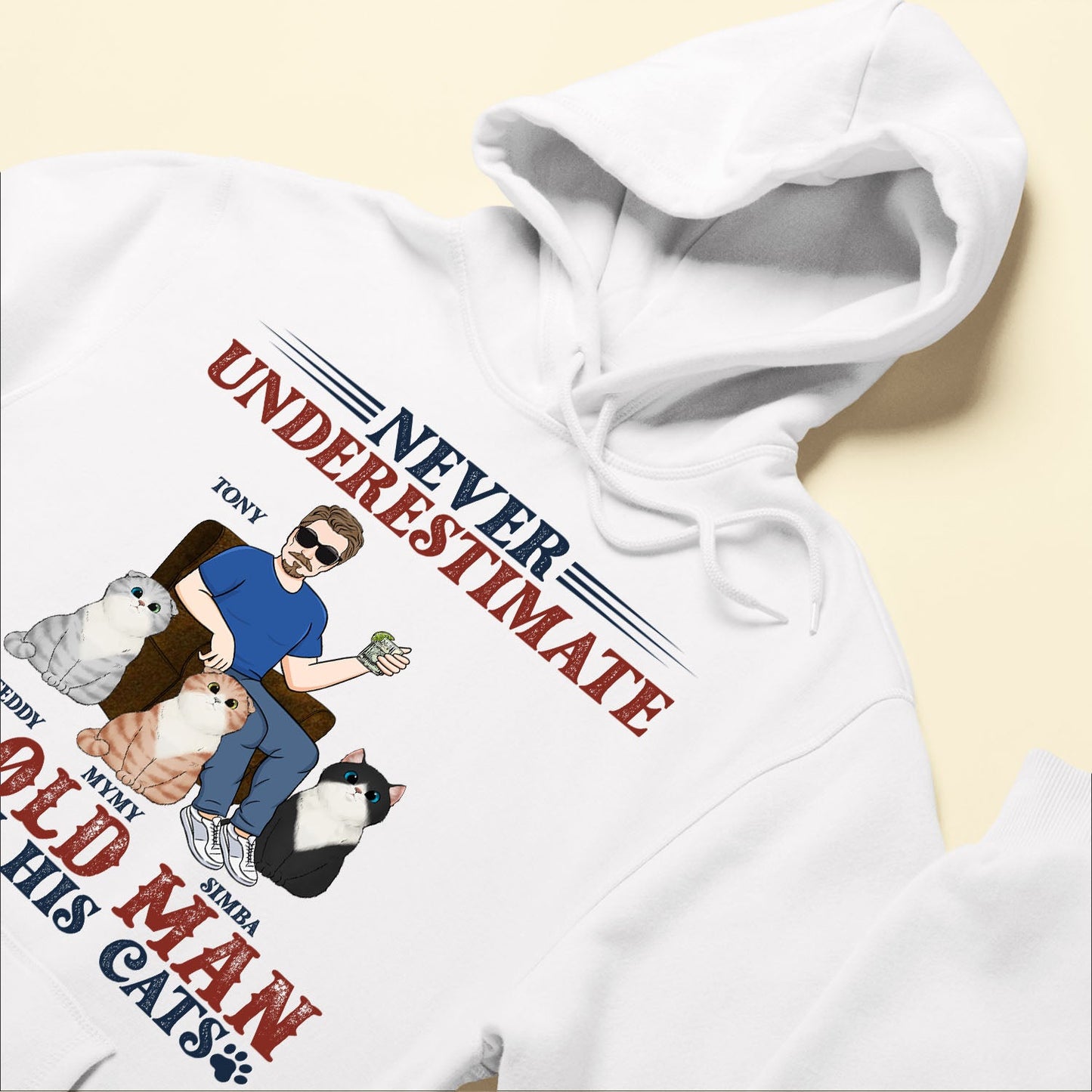 Never Underestimate An Old Man With His Cat - Personalized Apparel - Fathers Day Gift For Dad, Cat Dad, Papa