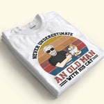 Never Underestimate An Old Man With His Cats - Personalized Shirt