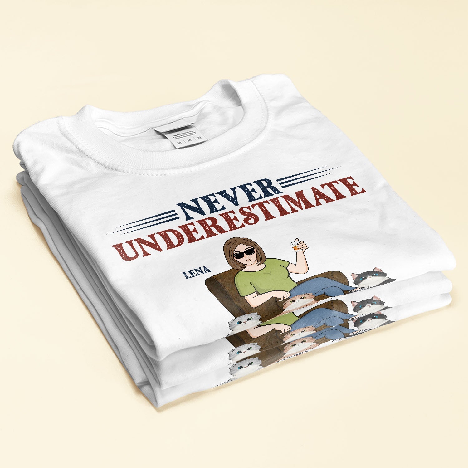 Never Underestimate An Old Woman With Her Cat - Personalized Apparel - Birthday Day Gift For Mom, Cat Mom, Mama