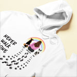 Never Walk Alone - Personalized Shirt - Gift For Dog Lovers - Girl Back & Dog Back