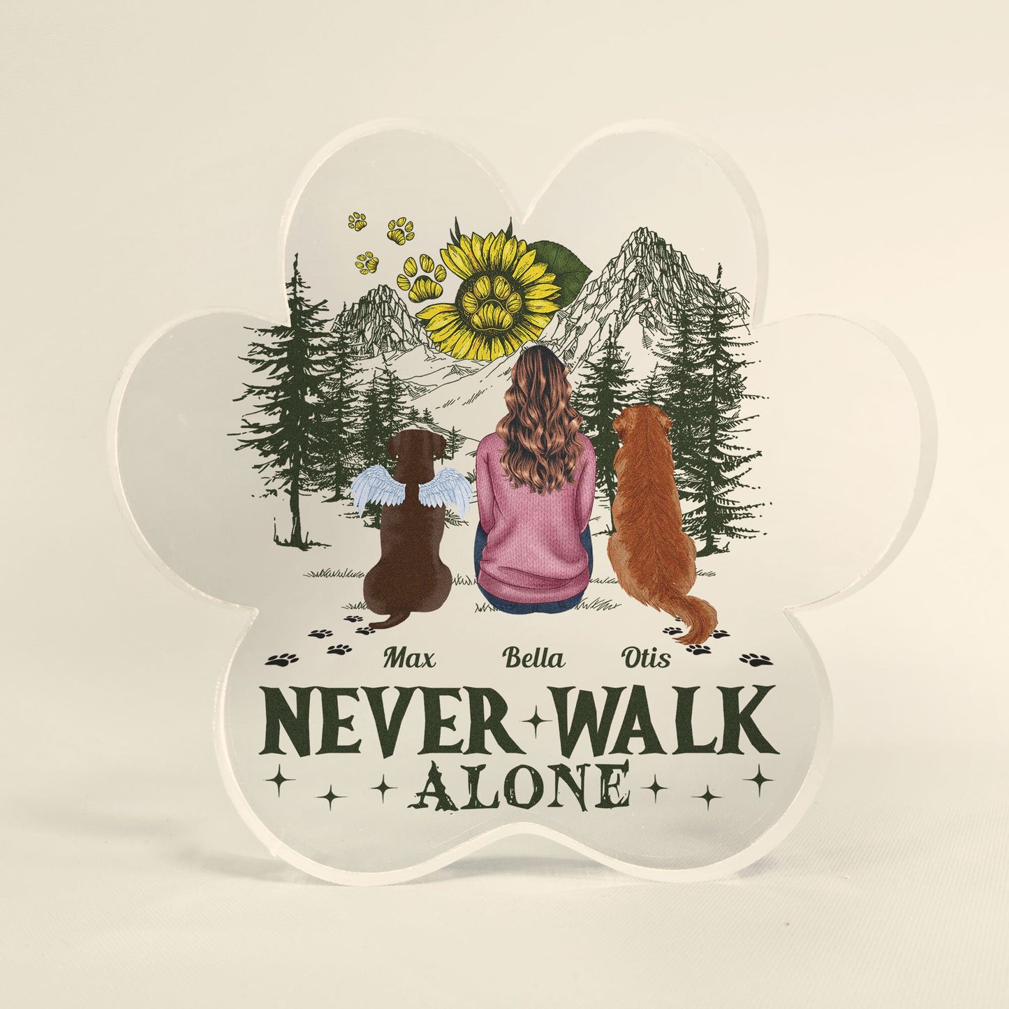 Never Walk Alone - Personalized Custom Shaped Acrylic Plaque