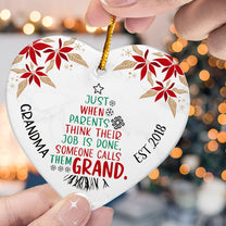 New Grandparents - Personalized Heart Shaped Ceramic Ornament