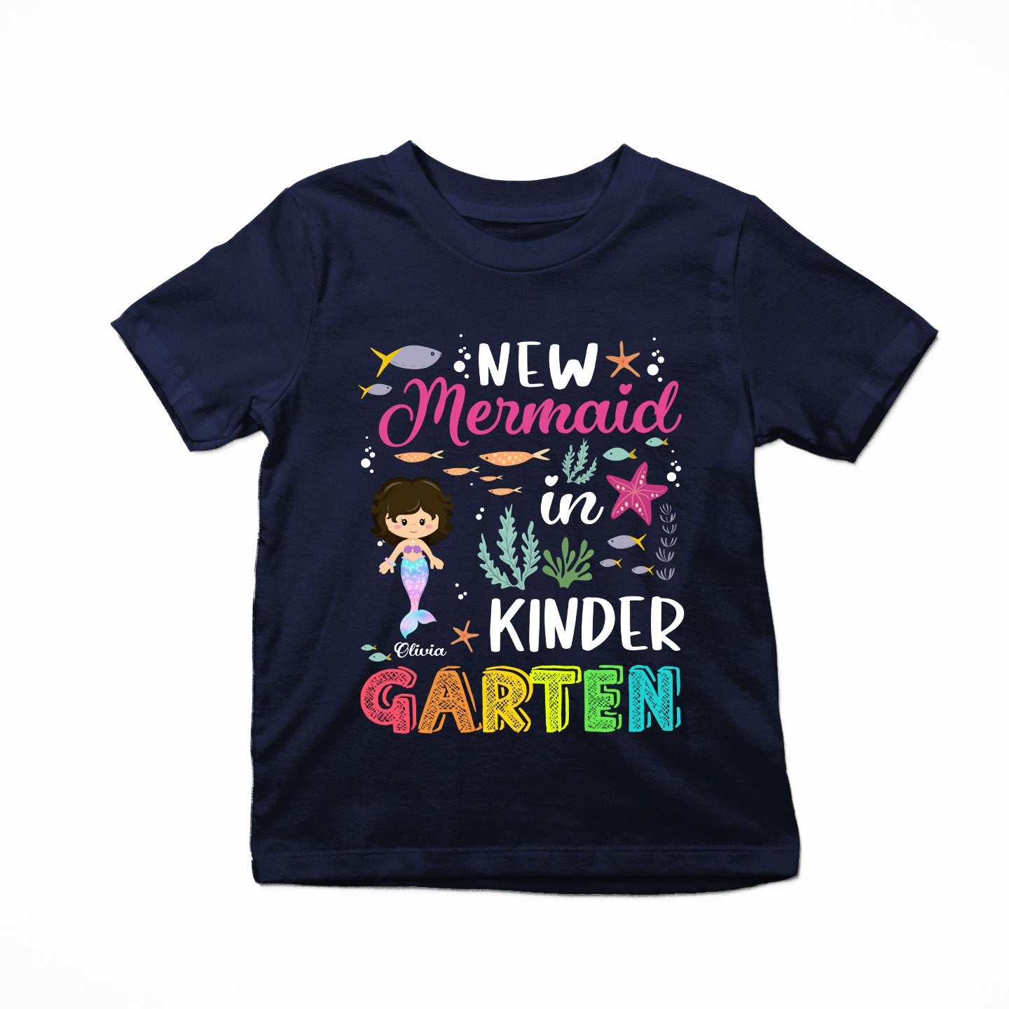 New Mermaid In Kindergarten, 1st Grade, 2nd Grade - Personalized Shirt - Back To School Gift For Student Kids, Son, Daughter